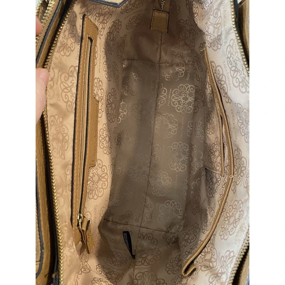 Enzo Angiolini Brown Large Shoulder Satchel Bag Purse 14x9x5 Faux Leather